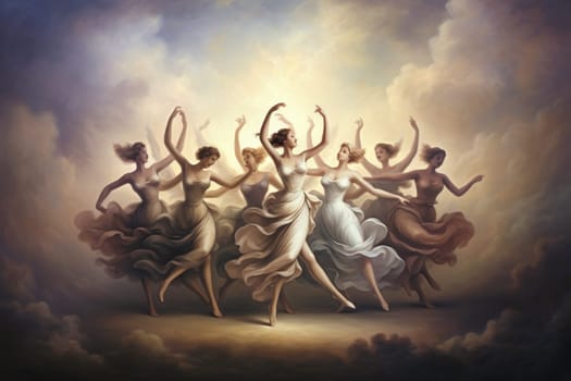 Immerse yourself in the enchanting world of fantasy as you witness the ethereal dance of graceful sylphs, ethereal beings of air and wind.