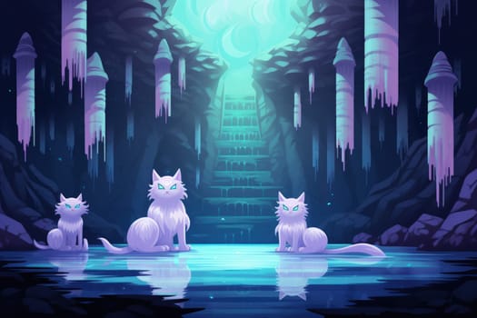 In the depths of fantasy, bewitching moonstone cats prowl. Their sleek forms, adorned with luminescent moonstone markings, captivate all who dare to meet their gaze.