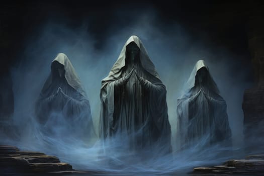 In the realm of fantasy, ethereal mist guardians watch over sacred sites, their presence veiled in a shroud of mist and mystery.