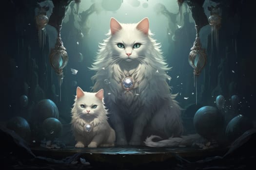 In the depths of fantasy, bewitching moonstone cats prowl. Their sleek forms, adorned with luminescent moonstone markings, captivate all who dare to meet their gaze.