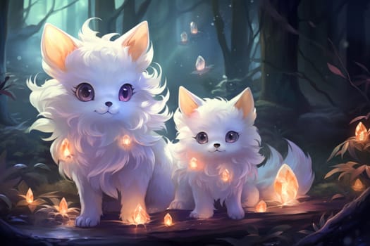 Enter the enchanting realm of the curious spirit foxes, mystical creatures that possess the ability to effortlessly traverse between the ethereal spirit world and the tangible physical realm.