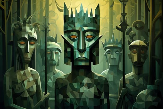 Deep within the mystical woodland realms of fantasy, ancient forest spirits stand as silent sentinels, their ethereal presence a testament to the wisdom and magic of the natural world.