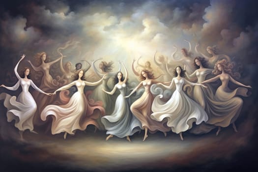 Immerse yourself in the enchanting world of fantasy as you witness the ethereal dance of graceful sylphs, ethereal beings of air and wind.