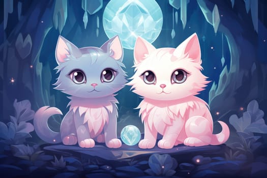 In the depths of fantasy, bewitching moonstone cats prowl. Their sleek forms, adorned with luminescent moonstone markings, captivate all who dare to meet their gaze.