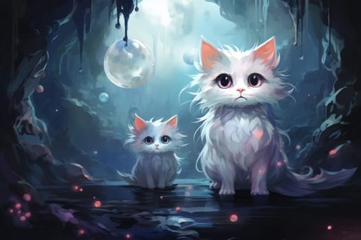 In the depths of fantasy, bewitching moonstone cats prowl. Their sleek forms, adorned with luminescent moonstone markings, captivate all who dare to meet their gaze.