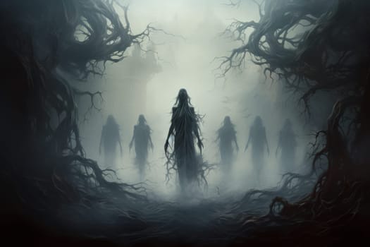 In the realm of fantasy, elusive mist walkers roam, their ethereal forms blending seamlessly with the swirling mists.