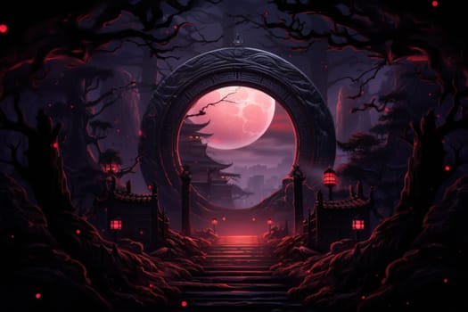 Hidden amidst the ethereal landscapes of fantasy, enigmatic shadow gates stand as enigmatic thresholds to realms concealed in obscurity.
