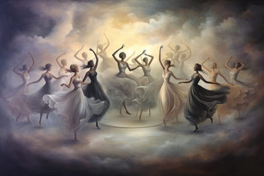 Immerse yourself in the enchanting world of fantasy as you witness the ethereal dance of graceful sylphs, ethereal beings of air and wind.
