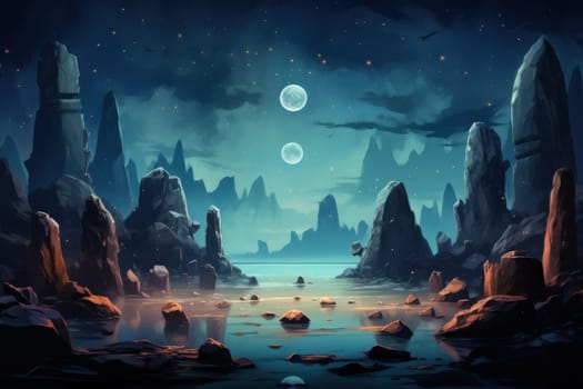 Deep within the realms of fantasy, harmonious singing stones lie, their mystical nature revealed when struck.