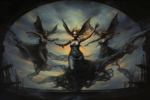 Immerse yourself in the enchanting world of fantasy as you witness the ethereal dance of graceful sylphs, ethereal beings of air and wind.
