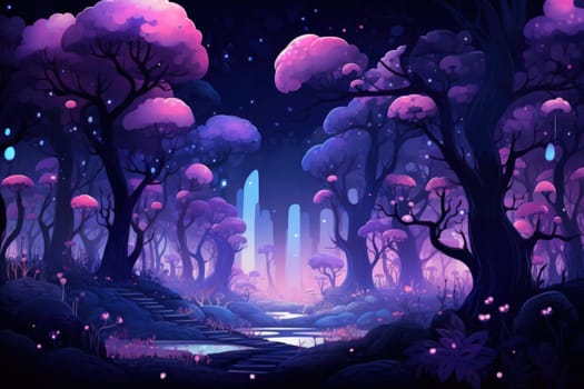 Journey through mystical forests filled with enchanted flora and sentient, conversing trees, where reality seamlessly intertwines with fantasy.