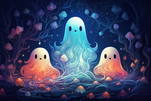 In the realm of fantasy, haunting ghostly apparitions are ethereal beings that exist between the world of the living and the realm of the dead.