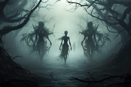 In the realm of fantasy, elusive mist walkers roam, their ethereal forms blending seamlessly with the swirling mists.