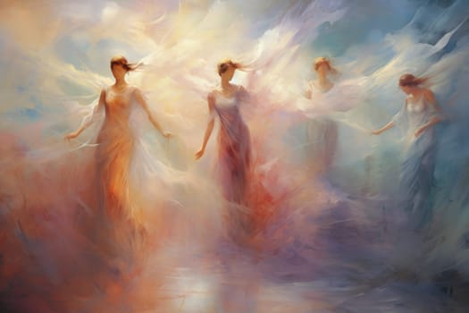Immerse yourself in the enchanting world of fantasy as you witness the ethereal dance of graceful sylphs, ethereal beings of air and wind.