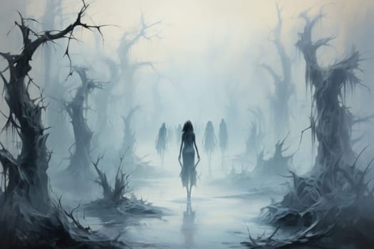 In the realm of fantasy, elusive mist walkers roam, their ethereal forms blending seamlessly with the swirling mists.