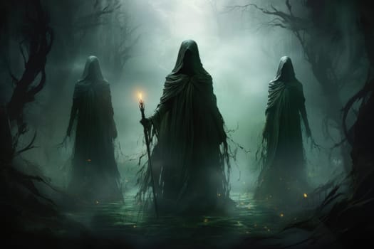 In the realm of fantasy, ethereal mist guardians watch over sacred sites, their presence veiled in a shroud of mist and mystery.