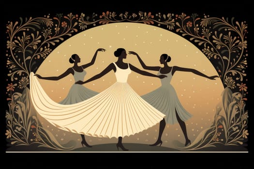 In the realm of fantasy, graceful moonlit dancers captivate with their ethereal movements, perfectly synchronized with the celestial rhythms.