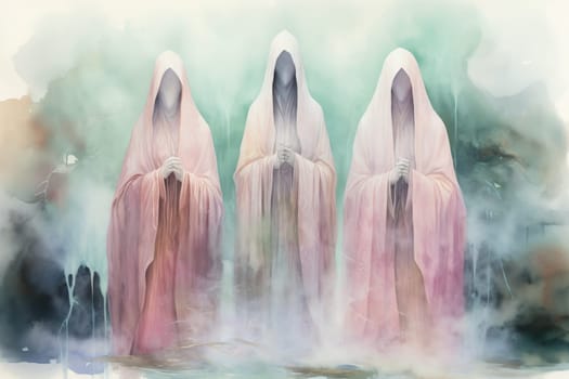 In the realm of fantasy, ethereal mist guardians watch over sacred sites, their presence veiled in a shroud of mist and mystery.