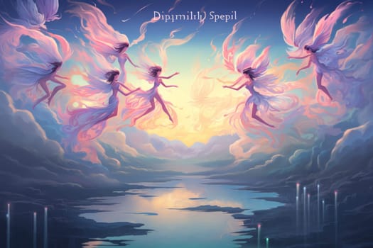 Immerse yourself in the enchanting world of fantasy as you witness the ethereal dance of graceful sylphs, ethereal beings of air and wind.