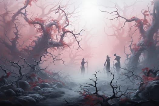 In the realm of fantasy, elusive mist walkers roam, their ethereal forms blending seamlessly with the swirling mists.