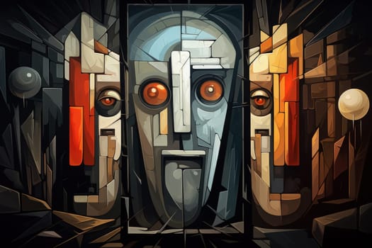 In the realm of fantasy, cursed mirror spirits are bound, their ethereal existence trapped within reflective surfaces.