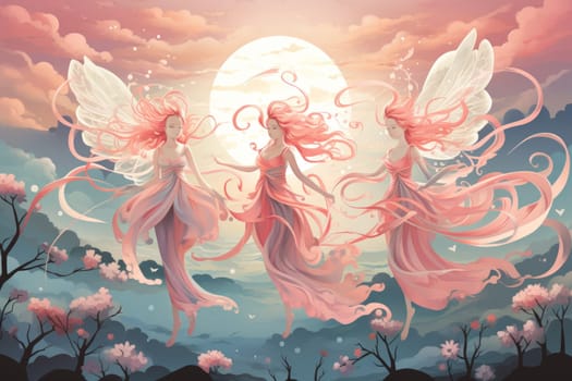Immerse yourself in the enchanting world of fantasy as you witness the ethereal dance of graceful sylphs, ethereal beings of air and wind.