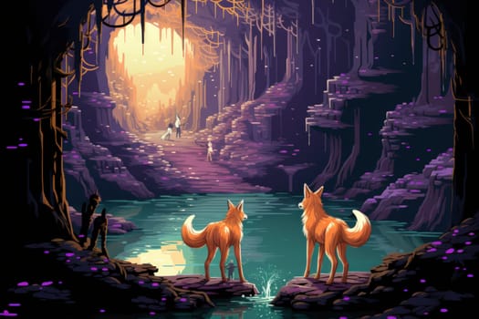 Enter the enchanting realm of the curious spirit foxes, mystical creatures that possess the ability to effortlessly traverse between the ethereal spirit world and the tangible physical realm.
