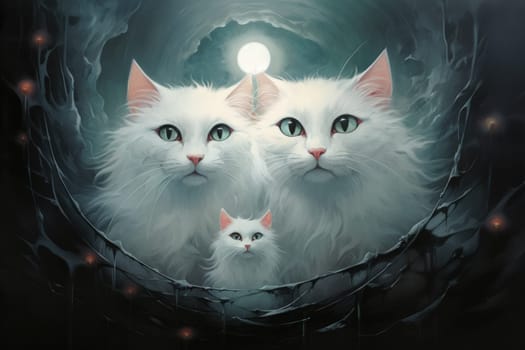 In the depths of fantasy, bewitching moonstone cats prowl. Their sleek forms, adorned with luminescent moonstone markings, captivate all who dare to meet their gaze.