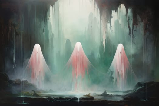 In the realm of fantasy, ethereal mist guardians watch over sacred sites, their presence veiled in a shroud of mist and mystery.