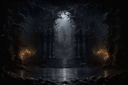 Hidden amidst the ethereal landscapes of fantasy, enigmatic shadow gates stand as enigmatic thresholds to realms concealed in obscurity.