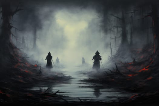 In the realm of fantasy, elusive mist walkers roam, their ethereal forms blending seamlessly with the swirling mists.