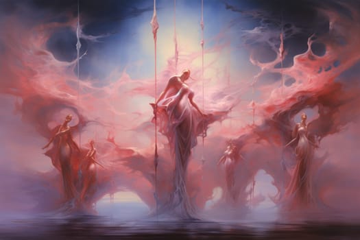Immerse yourself in the enchanting world of fantasy as you witness the ethereal dance of graceful sylphs, ethereal beings of air and wind.