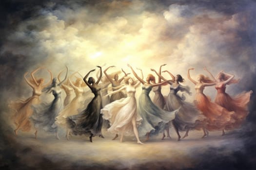 Immerse yourself in the enchanting world of fantasy as you witness the ethereal dance of graceful sylphs, ethereal beings of air and wind.