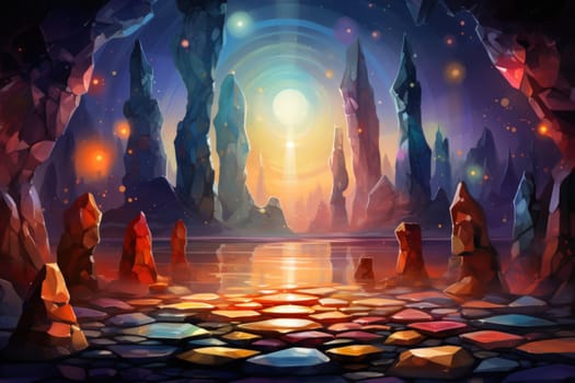 Deep within the realms of fantasy, harmonious singing stones lie, their mystical nature revealed when struck.