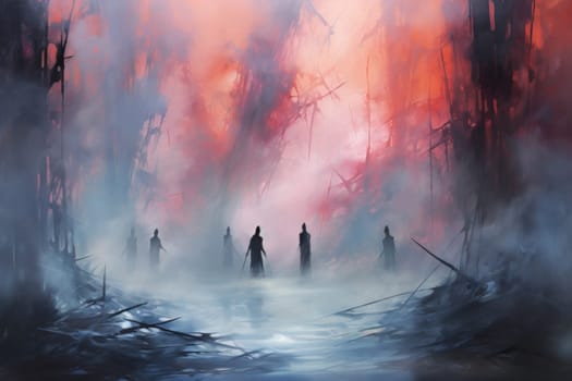 In the realm of fantasy, elusive mist walkers roam, their ethereal forms blending seamlessly with the swirling mists.