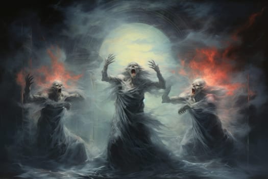 Venture into a mystical realm where fierce werewolves, under the enchanting light of the full moon, undergo their awe-inspiring transformation.