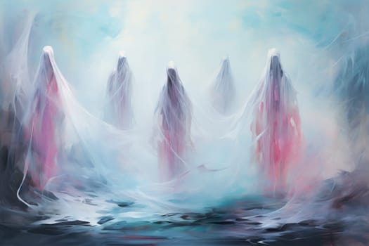 In the realm of fantasy, ethereal mist guardians watch over sacred sites, their presence veiled in a shroud of mist and mystery.