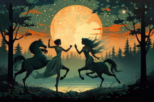 Embark on a mystical journey where elusive centaurs, with their ethereal grace, gallop through moonlit meadows.