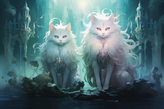 In the depths of fantasy, bewitching moonstone cats prowl. Their sleek forms, adorned with luminescent moonstone markings, captivate all who dare to meet their gaze.