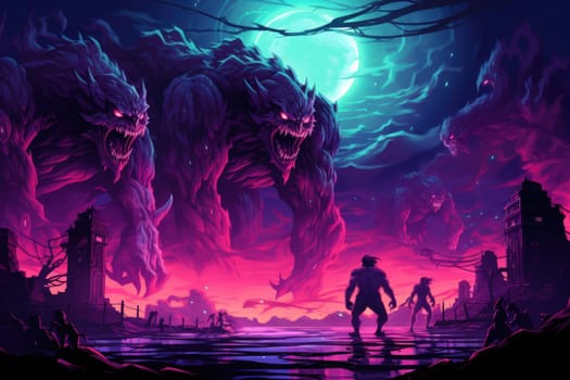 Venture into a mystical realm where fierce werewolves, under the enchanting light of the full moon, undergo their awe-inspiring transformation.
