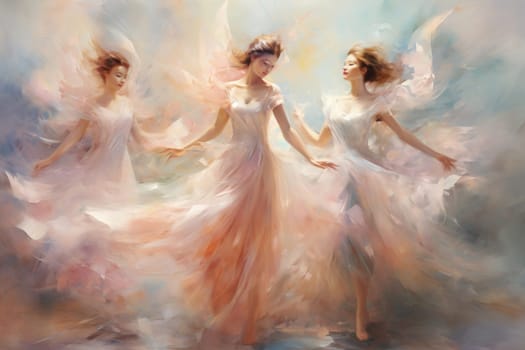 Immerse yourself in the enchanting world of fantasy as you witness the ethereal dance of graceful sylphs, ethereal beings of air and wind.