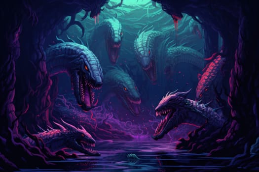 Immerse yourself in the depths of the fantastical with this captivating illustration by a professional visual artist.