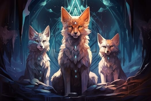 Enter the enchanting realm of the curious spirit foxes, mystical creatures that possess the ability to effortlessly traverse between the ethereal spirit world and the tangible physical realm.