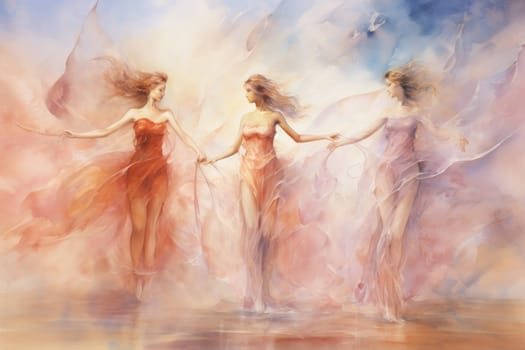 Immerse yourself in the enchanting world of fantasy as you witness the ethereal dance of graceful sylphs, ethereal beings of air and wind.