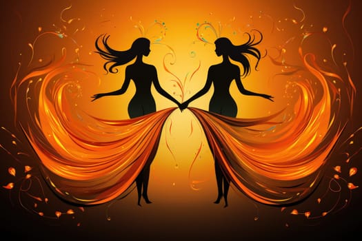 Within the realm of fantasy, elegant phoenix dancers grace the stage, their mesmerizing performances engulfed in flames.