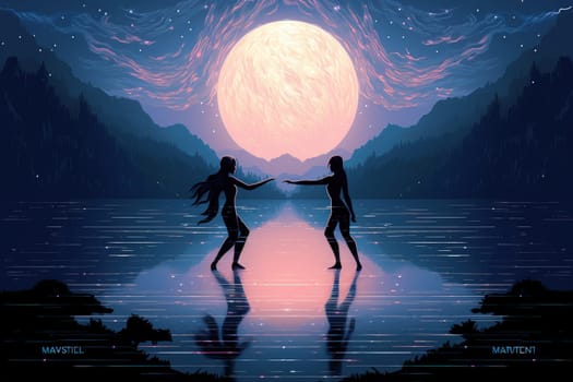 In the realm of fantasy, graceful moonlit dancers captivate with their ethereal movements, perfectly synchronized with the celestial rhythms.