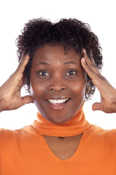 Woman with an expression surprised