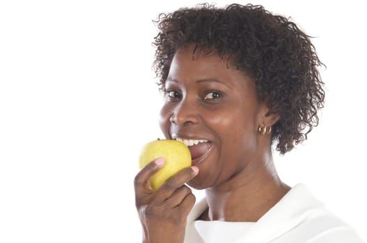 Girl whit an apple