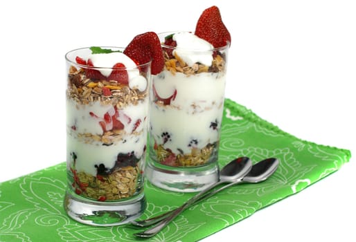 Fruit muesli in a jar