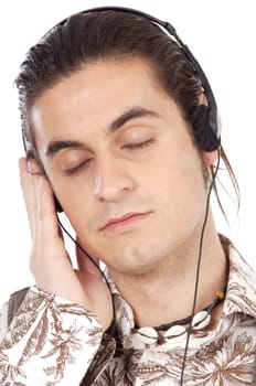 Teen listening to music